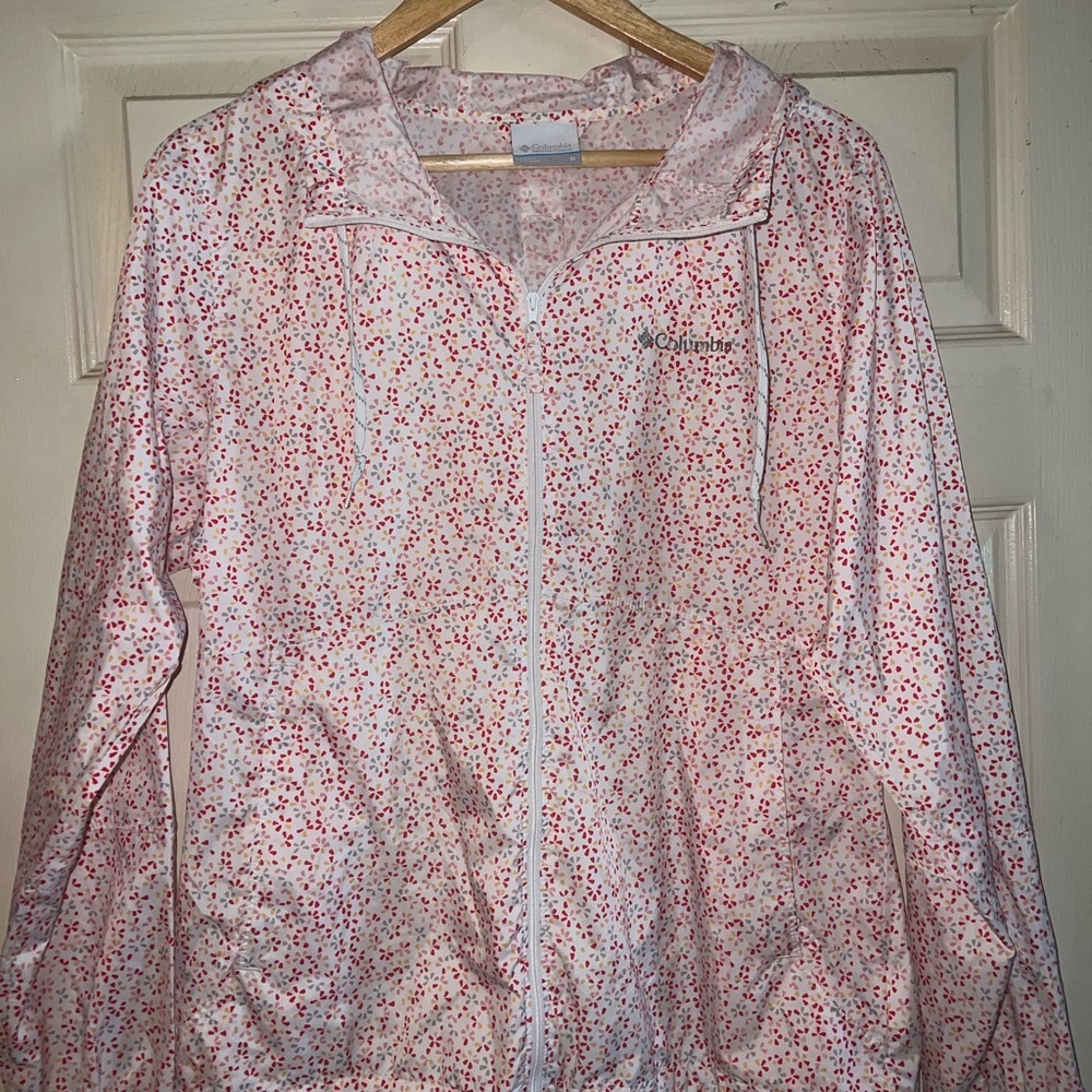 Columbia Women’s Pink Micro-Print Hooded Utility Jacket
